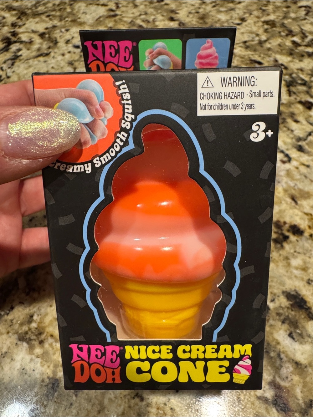 NeeDoh Nice Cream Cone Squishy Toy - Orange